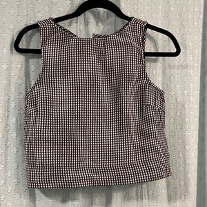Gap Gingham Crop linen blend tank